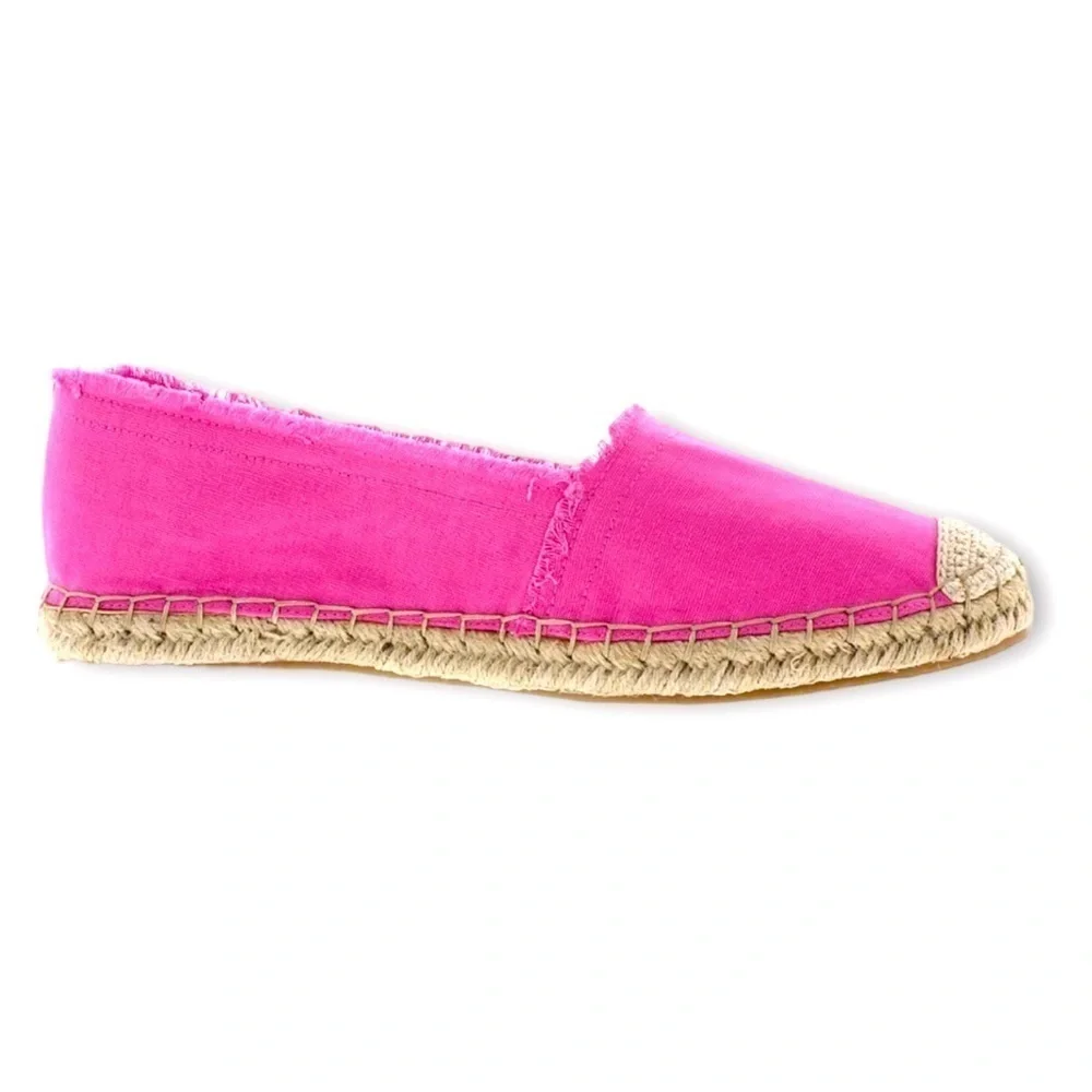 Fuchsia Canvas Espadrilles | Nine West Slip-On Flats | Size 5 | Cruise